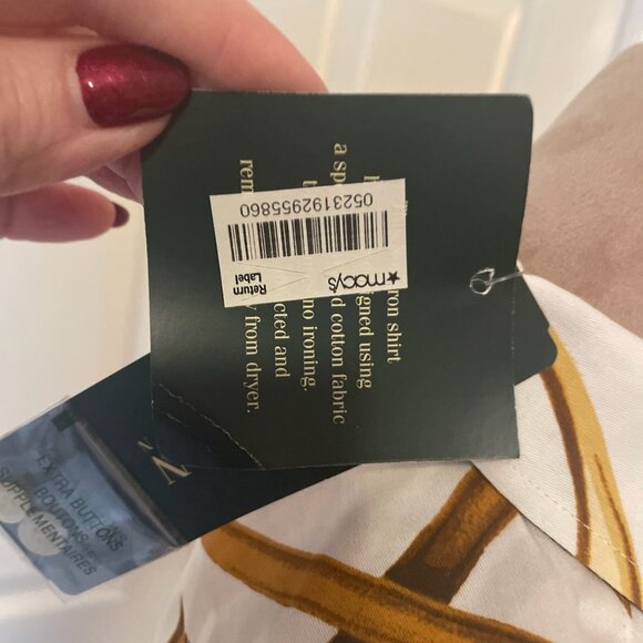 NWT- WOMANS-LAUREN RALPH LAUREN  BRIDLE PRINT SHIRT - SIZE SMALL - Picture 6 of 7